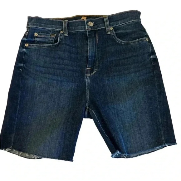 Seven 7 for all Mankind Denim Shorts Raw Hem or Cuffed cutoff from jeans Size 29 - Picture 3 of 12